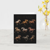 ヴィンテージレトロタイプの馬の馬の品種の馬 カード (黄色い花)