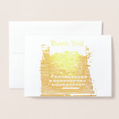 ヴィンテージレトロタイプライターありがとうご注意 箔カード (封筒付き正面)