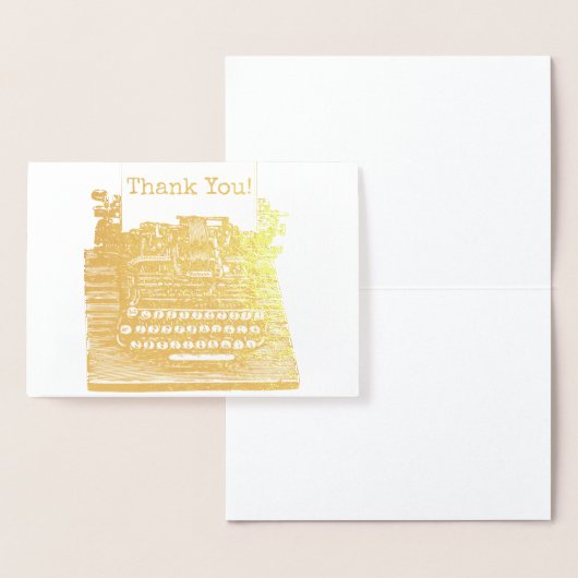 ヴィンテージレトロタイプライターありがとうご注意 箔カード (ディスプレー)