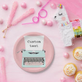 ヴィンテージレトロタイプライターと紙デザイン ペーパープレート (パーティー)