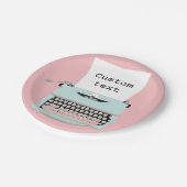 ヴィンテージレトロタイプライターと紙デザイン ペーパープレート (アングル)