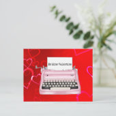 ヴィンテージレトロタイプライターバレンタインデー ポストカード (スタンド正面)