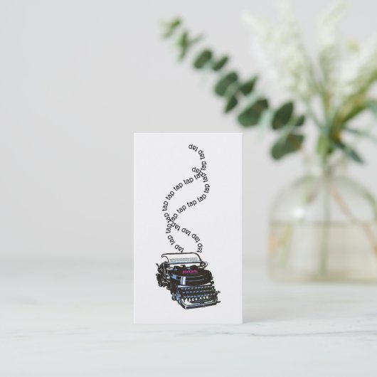 ヴィンテージレトロタイプライターフリーランスのライター作家 名刺 (スタンド正面)