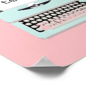 ヴィンテージレトロタイプライター及び紙デザイン ポスター (角)