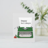 ヴィンテージレトロタイプライター及び紙デザイン ポストカード (スタンド正面)