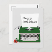 ヴィンテージレトロタイプライター及び紙デザイン ポストカード (正面/裏面)