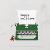 ヴィンテージレトロタイプライター及び紙デザイン ポストカード (正面)