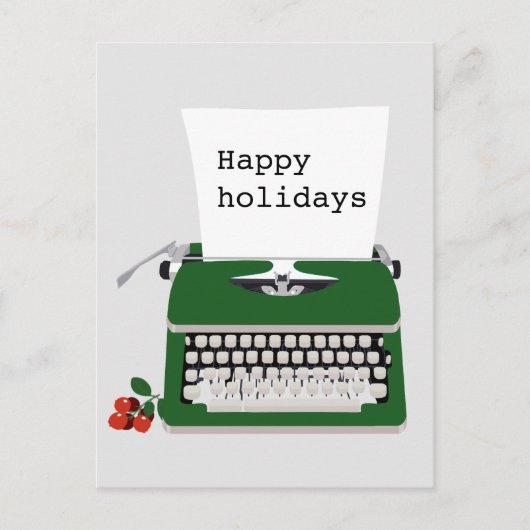 ヴィンテージレトロタイプライター及び紙デザイン ポストカード (正面)