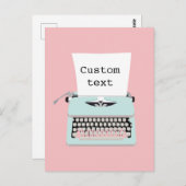 ヴィンテージレトロタイプライター及び紙デザイン ポストカード (正面/裏面)