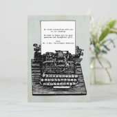 ヴィンテージレトロタイプライタ結婚ーの感謝 サンキューカード (スタンド正面)
