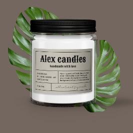 ヴィンテージレトロタイポグラフィろうそく製品ラベル フードラベル