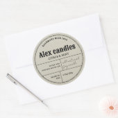 ヴィンテージレトロタイポグラフィろうそく製品ラベル ラウンドシール (封筒)