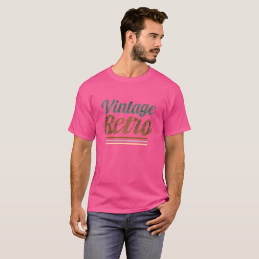 ヴィンテージレトロタイポグラフィデザイン- Tシャツ (正面フル)