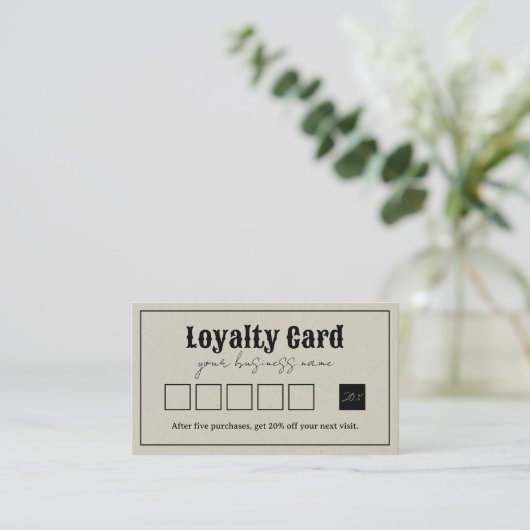 ヴィンテージレトロタイポグラフィロゴロイヤリティカード ロイヤリティカード (スタンド正面)