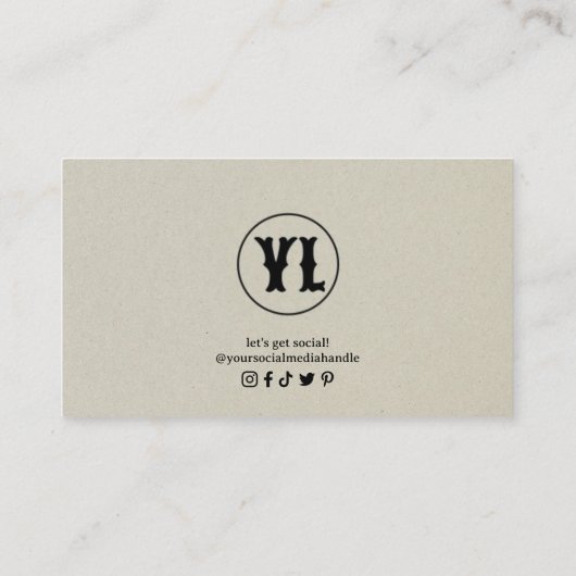 ヴィンテージレトロタイポグラフィロゴロイヤリティカード ロイヤリティカード (裏面)