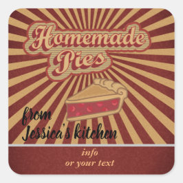 ヴィンテージレトロタイポグラフィ自家製パイ スクエアシール