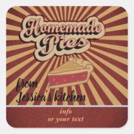 ヴィンテージレトロタイポグラフィ自家製パイ スクエアシール