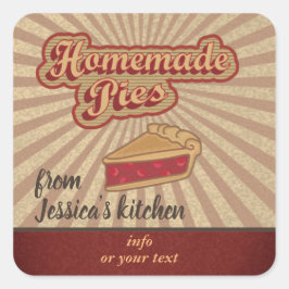 ヴィンテージレトロタイポグラフィ自家製パイ スクエアシール