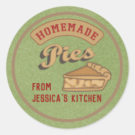 ヴィンテージレトロタイポグラフィ自家製パイ ラウンドシール