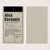 ヴィンテージレトロタイポグラフィ製品価格ラベルカード (正面&裏面)