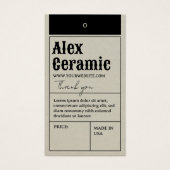 ヴィンテージレトロタイポグラフィ製品価格ラベルカード (正面)