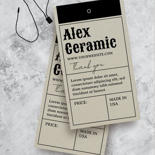 ヴィンテージレトロタイポグラフィ製品価格ラベルカード