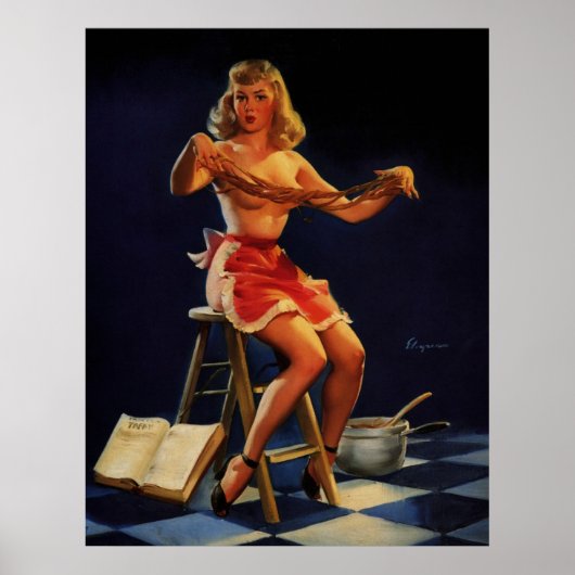 ヴィンテージレトロタフィーピンナップガール ポスター (正面)