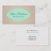 ヴィンテージレトロターコイズ美しいサロン 名刺 (正面/裏面)