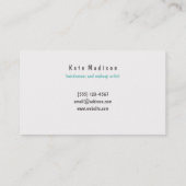 ヴィンテージレトロターコイズ美しいサロン 名刺 (裏面)