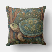 ヴィンテージレトロタートルボヘミアンボホーウッドランド アウトドアクッション (裏面)