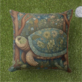 ヴィンテージレトロタートルボヘミアンボホーウッドランド アウトドアクッション (芝生)