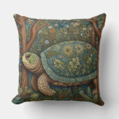 ヴィンテージレトロタートルボヘミアンボホーウッドランド アウトドアクッション (正面)