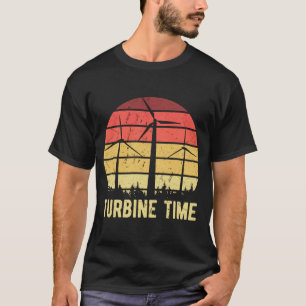 ヴィンテージレトロタービン時風車エネルギー獲得 Tシャツ