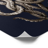 ヴィンテージレトロダイビングスーツタコグラフィックデザイン ポスター (角)