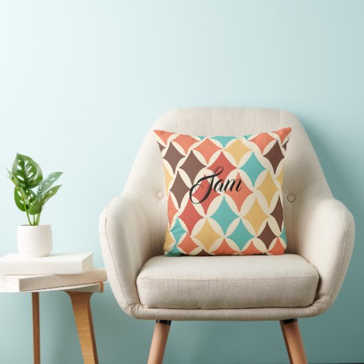 ヴィンテージレトロダイヤモンドの形状 クッション (椅子)