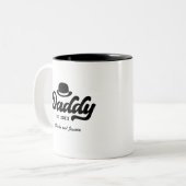 ヴィンテージレトロダディパパ父の日名前をカスタムする ツートーンマグカップ (正面左)