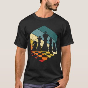 ヴィンテージレトロチェスゲームプレーヤ及びチェスボックスOU Tシャツ