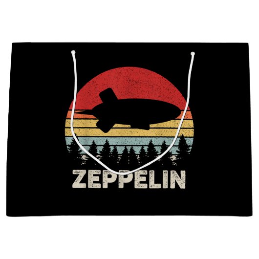 ヴィンテージレトロツェッペリンシャツ飛行船 ラージペーパーバッグ (正面)