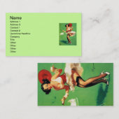 ヴィンテージレトロティータイムピンナップガール 名刺 (正面/裏面)