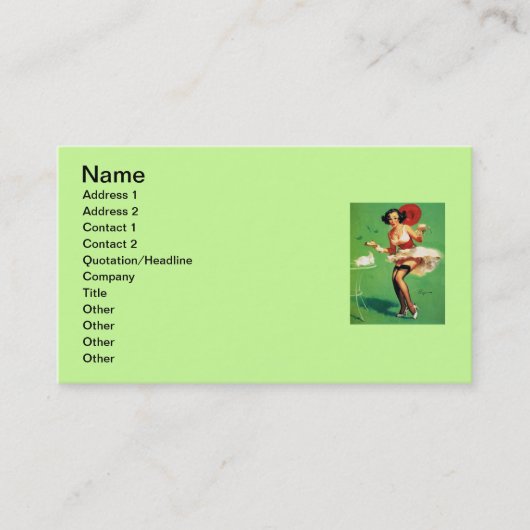 ヴィンテージレトロティータイムピンナップガール 名刺 (正面)