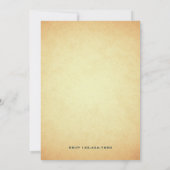 ヴィンテージレトロティール（緑がかった色）フローラ自転車ベビーシャワー 招待状 (裏面)