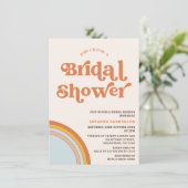 ヴィンテージレトロテラコッタベージュブライダルシャワー 招待状 (スタンド正面)