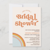 ヴィンテージレトロテラコッタベージュブライダルシャワー 招待状 (正面)