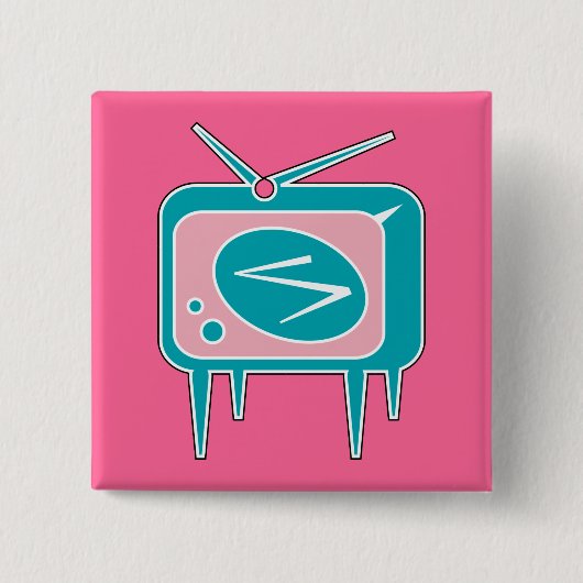 ヴィンテージレトロテレビテレビ 缶バッジ (正面)