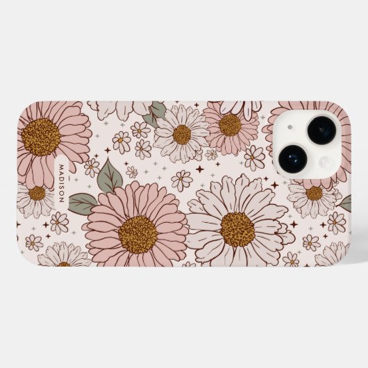 ヴィンテージレトロデイジーボホパーソナライズされたケースメイトiP Case-Mate iPhoneケース (裏面 (横))
