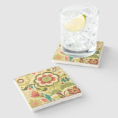 ヴィンテージレトロデザインフローラライト ストーンコースター (横)