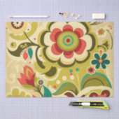 ヴィンテージレトロデザインフローラライト 薄葉紙 (クラフト)