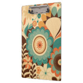 ヴィンテージレトロデザインフローラ茶色ビーズグリーン クリップボード (左)