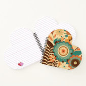 ヴィンテージレトロデザインフローラ茶色ビーズグリーン ノートブック (内部)