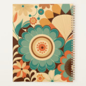 ヴィンテージレトロデザインフローラ茶色ビーズグリーン プランナー手帳 (裏面)